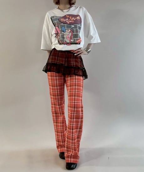 【USED】 I AM GIA Check Patterned Flare Pants / 250621-004