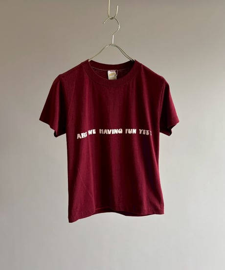 【USED】 RESIZED Made in USA 80's ARE WE HAVING FUN YET? T-Shirt / 260627-006