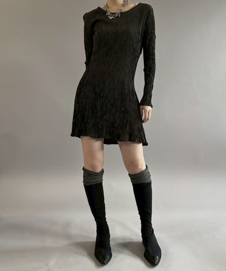 【USED】 Made in ITALY Pleated Design Mini One-Piece /260221-015