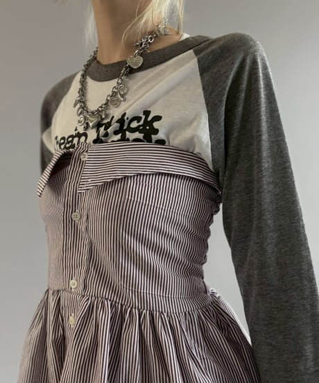 【RE;CIRCLE】  RE Stripe Shirt Mini One-Piece / 260611-009