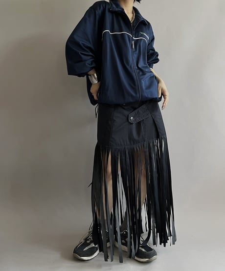 【RE;CIRCLE】 RE Trench Fringe Skirt Navy / 240407-027
