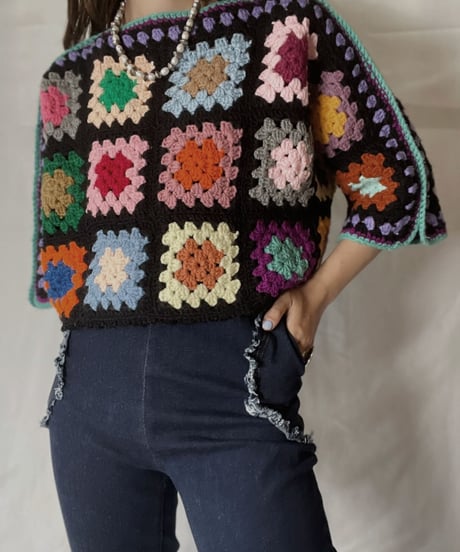 【RE;CIRCLE】 RE Granny Knit Top③/211014-003