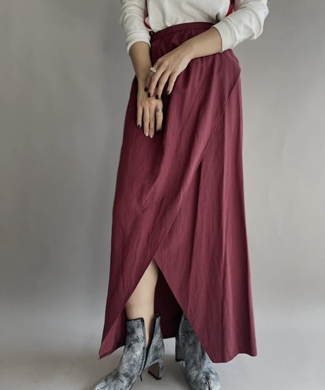 【USED】  Poly Long Skirt Red / 221112-009