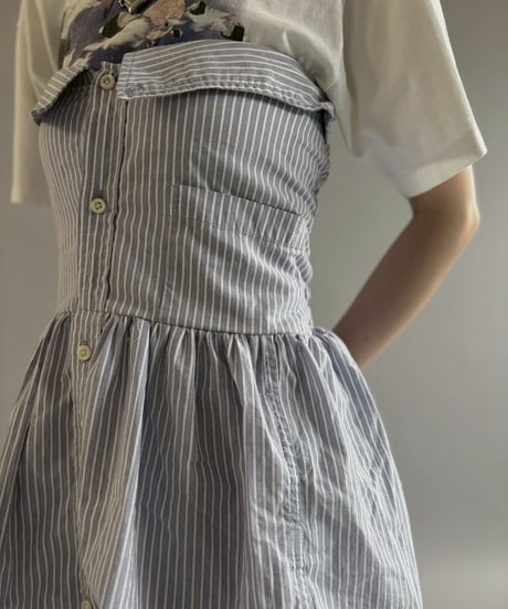 【RE;CIRCLE】  RE Stripe Shirt Mini One-Piece / 260611-005