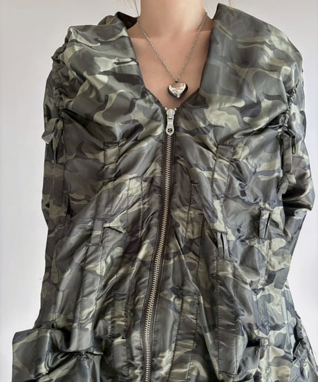 【USED】 MARITHE FRANCOIS GIRBAUD Camouflage Nylon Design Coat / 251227-017