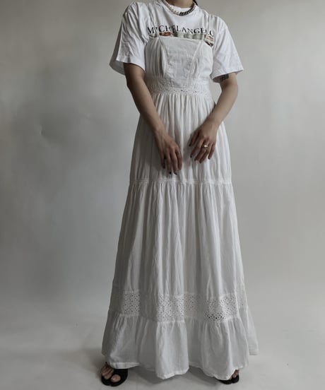【USED】 White Cotton Camisole One-piece / 220423-014
