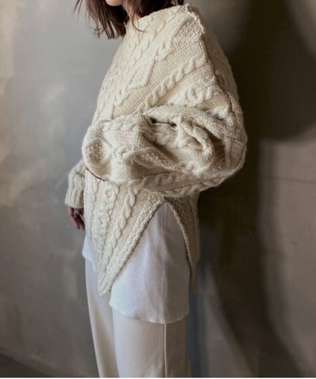 【RE;CIRCLE】Diagonal Cable Knit / 201112-019