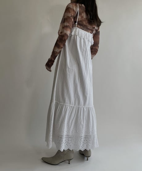 【USED】 White Cotton Sleeveless One-piece / 220430-009