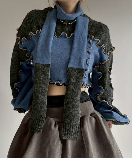 【RE;CIRCLE】 RE Mellow Knit Top + Tie / 260122-001