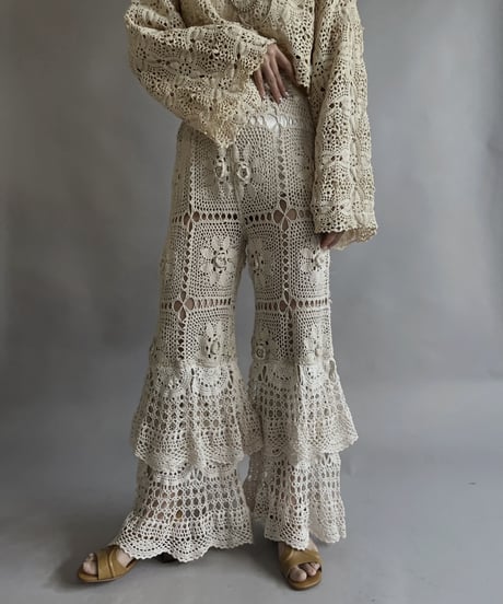 【RE;CIRCLE】 RE Crochet Tiered Pants / 230504-013