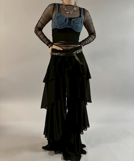 【USED】 Tiered Layered Sheer Pants /260307-024