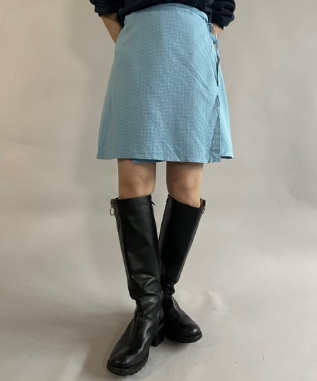 【USED】 Check Patterned Rap Skirt / 241109-021