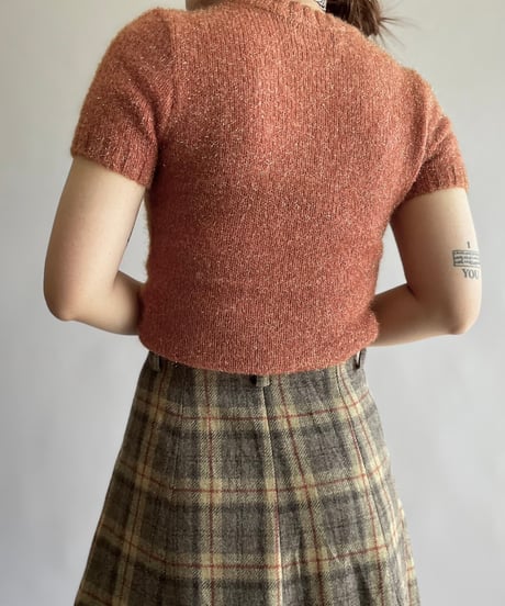 【USED】BURBERRY Lame S/S Knit Top /241006-030