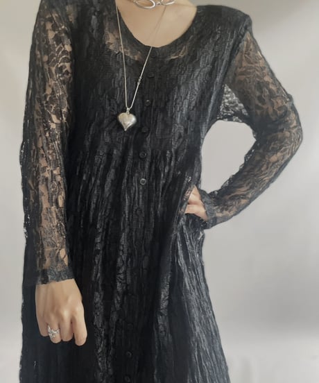 【USED】 Lace Sheer Long One-Piece / 231028-008