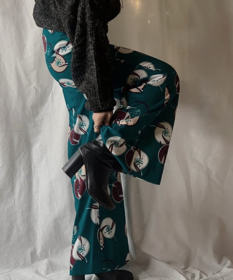 【USED】Patterned Poly Flared Pants/210203-011