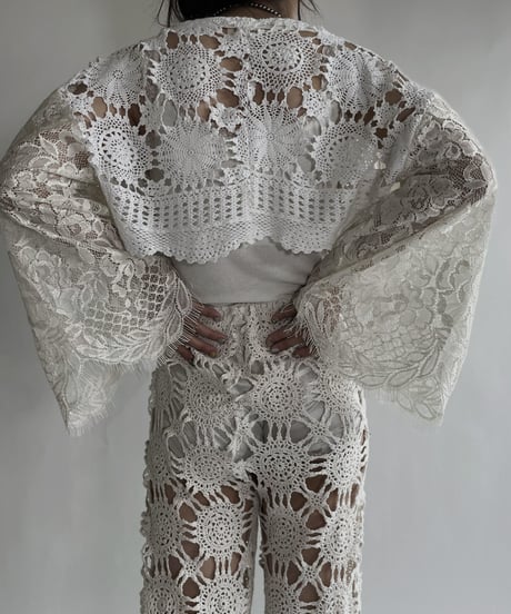 【RE;CIRCLE】 RE Crochet Lace Drawcord Top / 220526-031
