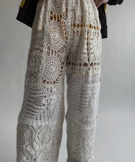 【RE;CIRCLE】 RE Crochet Lace Patchwork Pants / 220526-029