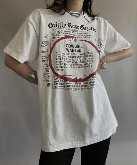 【USED】 Made in USA Grizzly Rose Gazette T-shirt / 230520-003