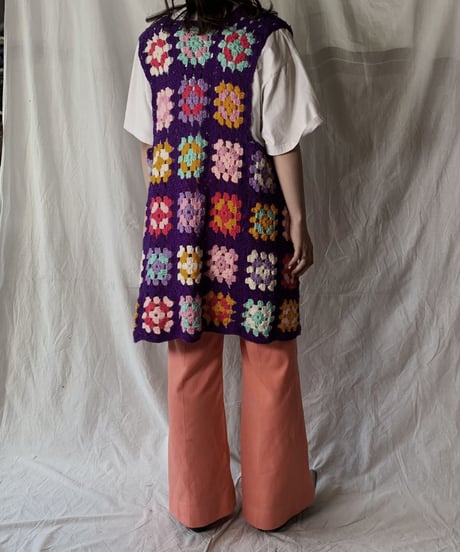【USED】 Granny Knit Long Vest  /210421-024
