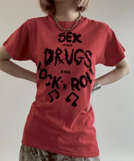 【USED】80's~ SEX & DRUGS & ROCK N ROLL T-Shirt /250621-009