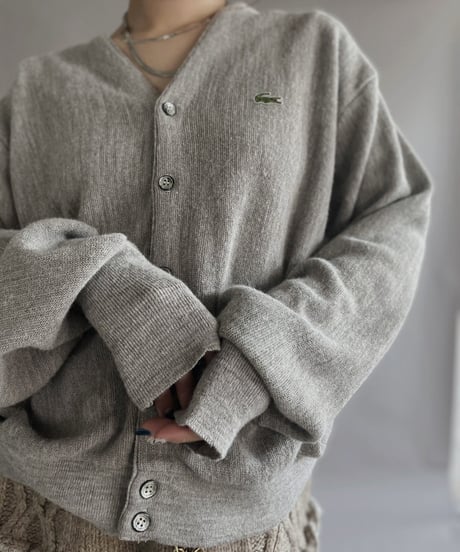 【USED】 IZOD Lacoste Acrylic Cardigan Beige / 230204-002