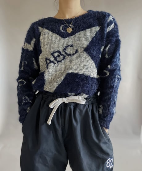 【USED】 Poly + Wool Knit Sweater / 230114-011