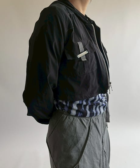 【USED】 Pocket Design Double Zip Up Hooded Jacket  / 250517-013