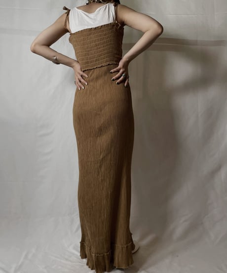 【USED】  Poly Camisole Pleats One-piece/20210819-023