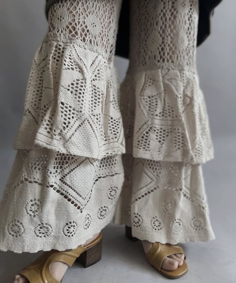 【RE;CIRCLE】 RE Crochet Tiered Pants / 230330-021