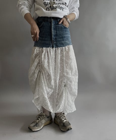 【RE;CIRCLE】 RE Denim Lace Switching Skirt / 240509-013