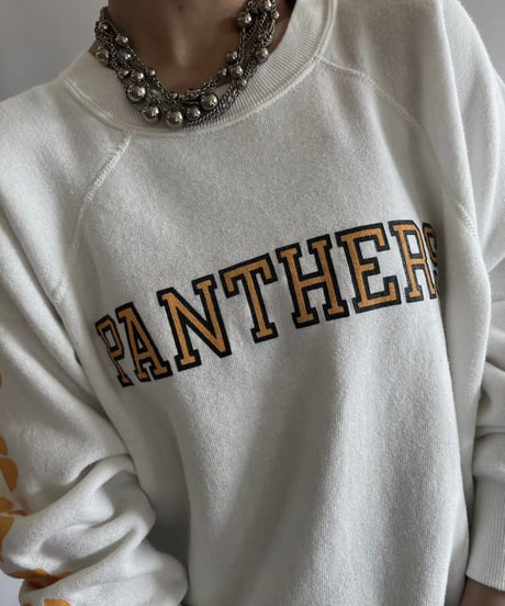 【USED】 Made in USA 80's PANTHERS Raglan Sweat Top /240928-016