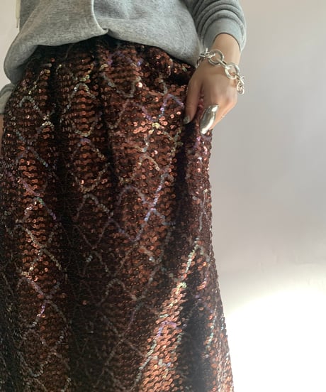 【USED】 Spangle Long Skirt / 241124-027