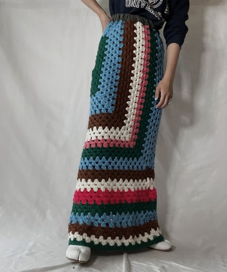 【RE;CIRCLE】 RE Granny Knit Long Skirt⑨/211014-029