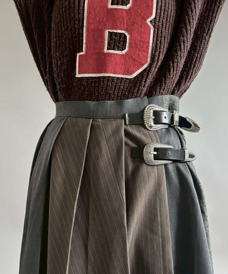 【RE;CIRCLE】 RE Suit Pleats Wrap Skirt/ 260108-004