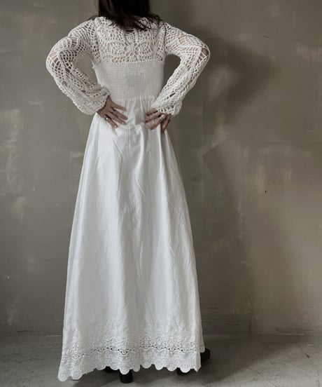 【USED】  White Cotton Camisole One-piece/220220-031