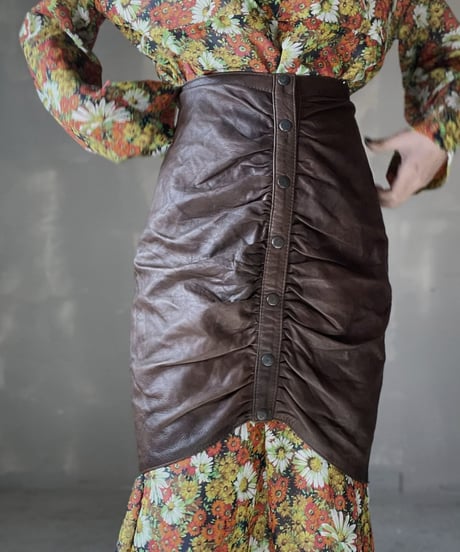 【USED】  Leather Tight Skirt/220220-002