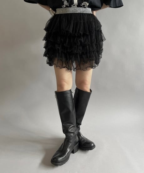 【USED 】Tiered Sheer Mini Skirt/ 240622-007