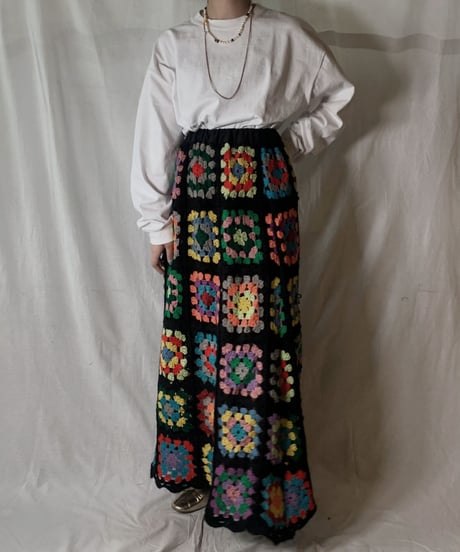 【USED】　Granny Knit Long Skirt②/210404-010