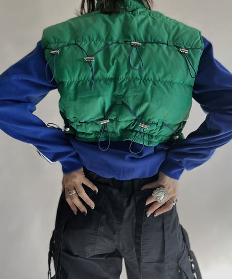 【RE;CIRCLE】 RE Draw Cord Short Down Vest / 230126-016