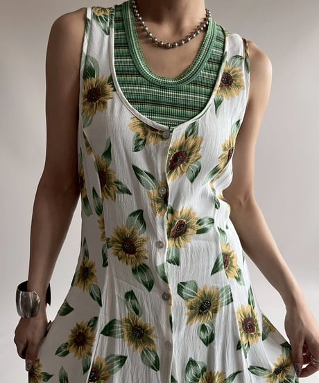 【USED】 Flower Pattern Camisole One-Piece / 250726-011