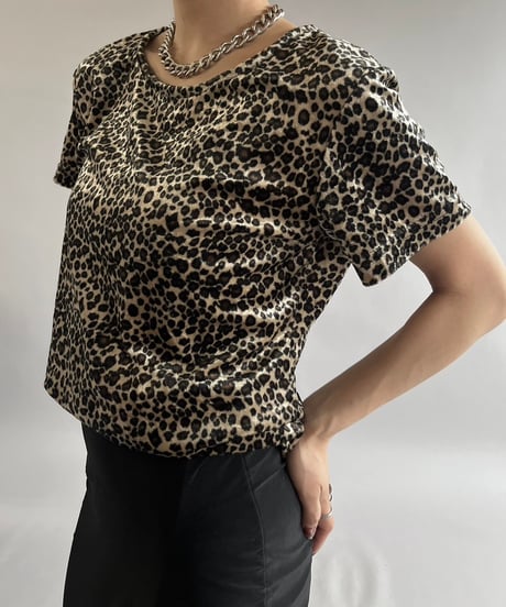 【USED】Leopard Patterned S/S Top /240907-035