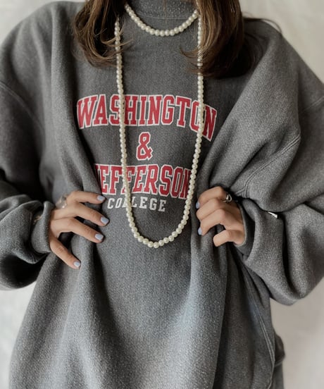 【USED】   Champion Reverse Weave Sweat WASHINGTON & JEFFERSON/211007-020