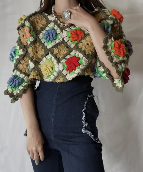 【RE;CIRCLE】 RE Granny Knit Top④/211014-004