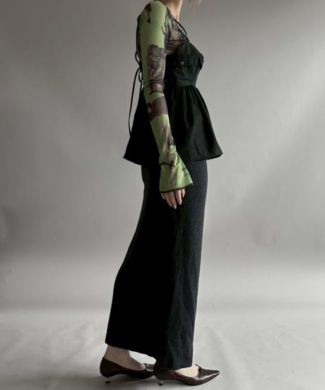 【RE;CIRCLE】 RE U.S Military Rebuild Corset Bustier Black / 260423-002