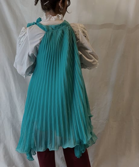 【USED】Poly No Sleeve Pleats Dress/210217-054