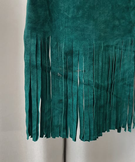 【USED】 Leather Skirt Green / 230304-018