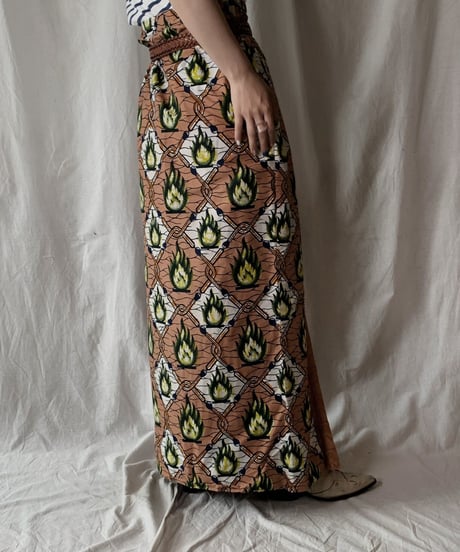 【USED】 African Batik Skirt①/210428-002