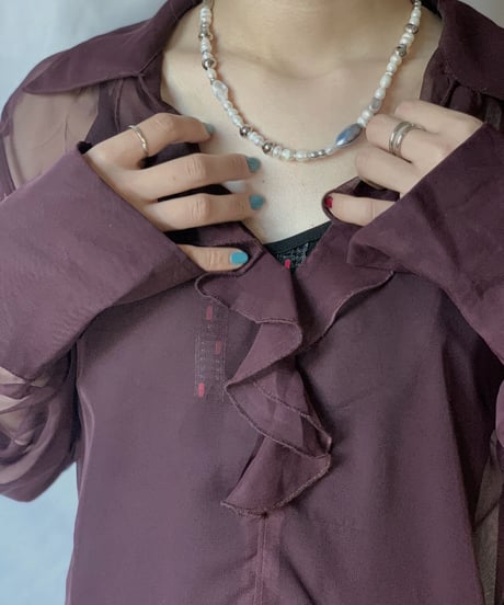 【USED】L/S See-through  Blouse  /210318-007