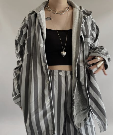 【USED】 Stripe Patterned Pajama Set Up  / 231021-027