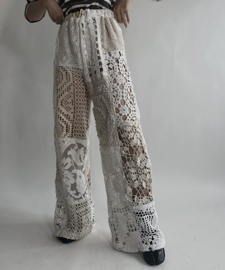【RE;CIRCLE】 RE Crochet Patchwork Pants / 220623-028